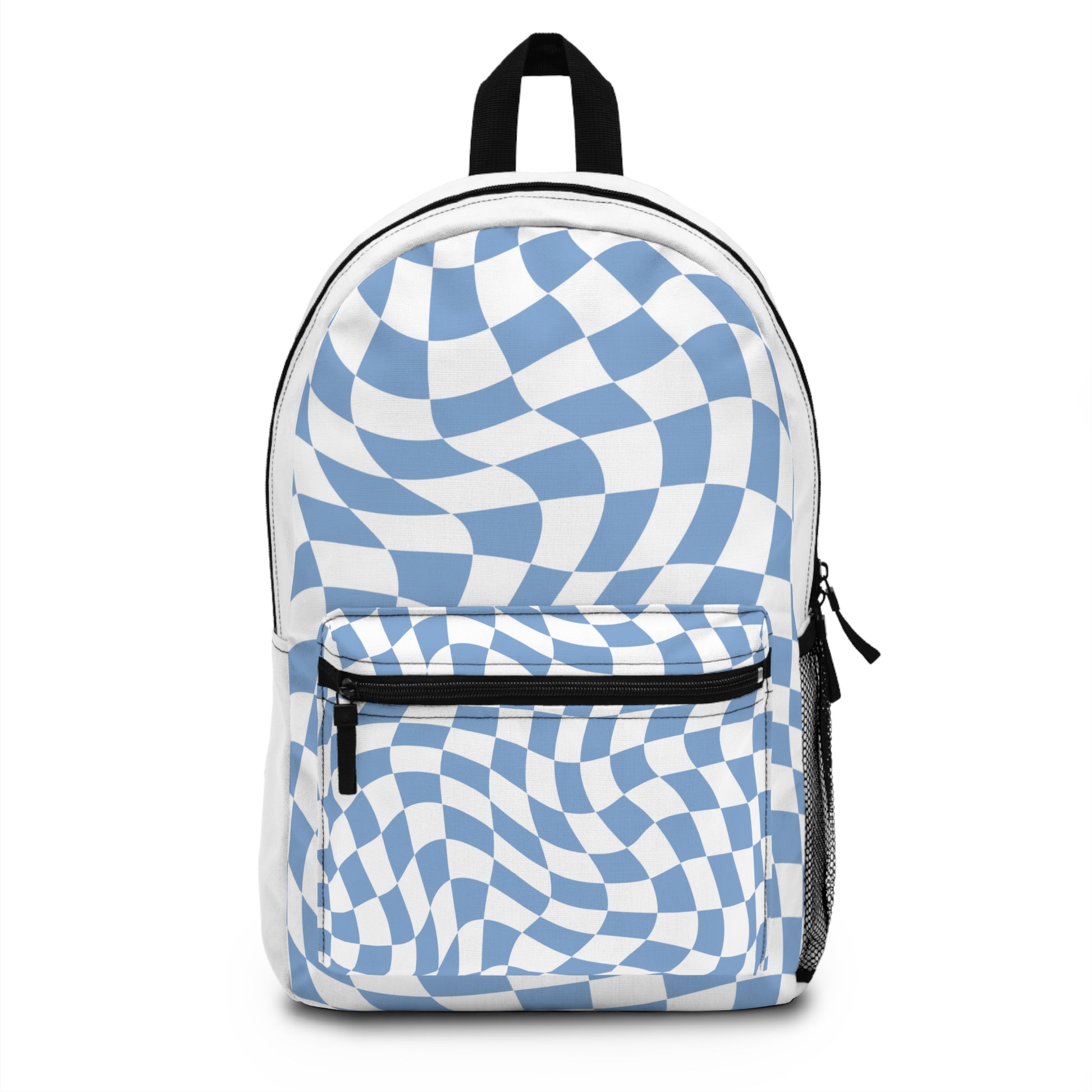 Trendy Blue Chess Backpack - Stylish Everyday Bag for Students and Travelers