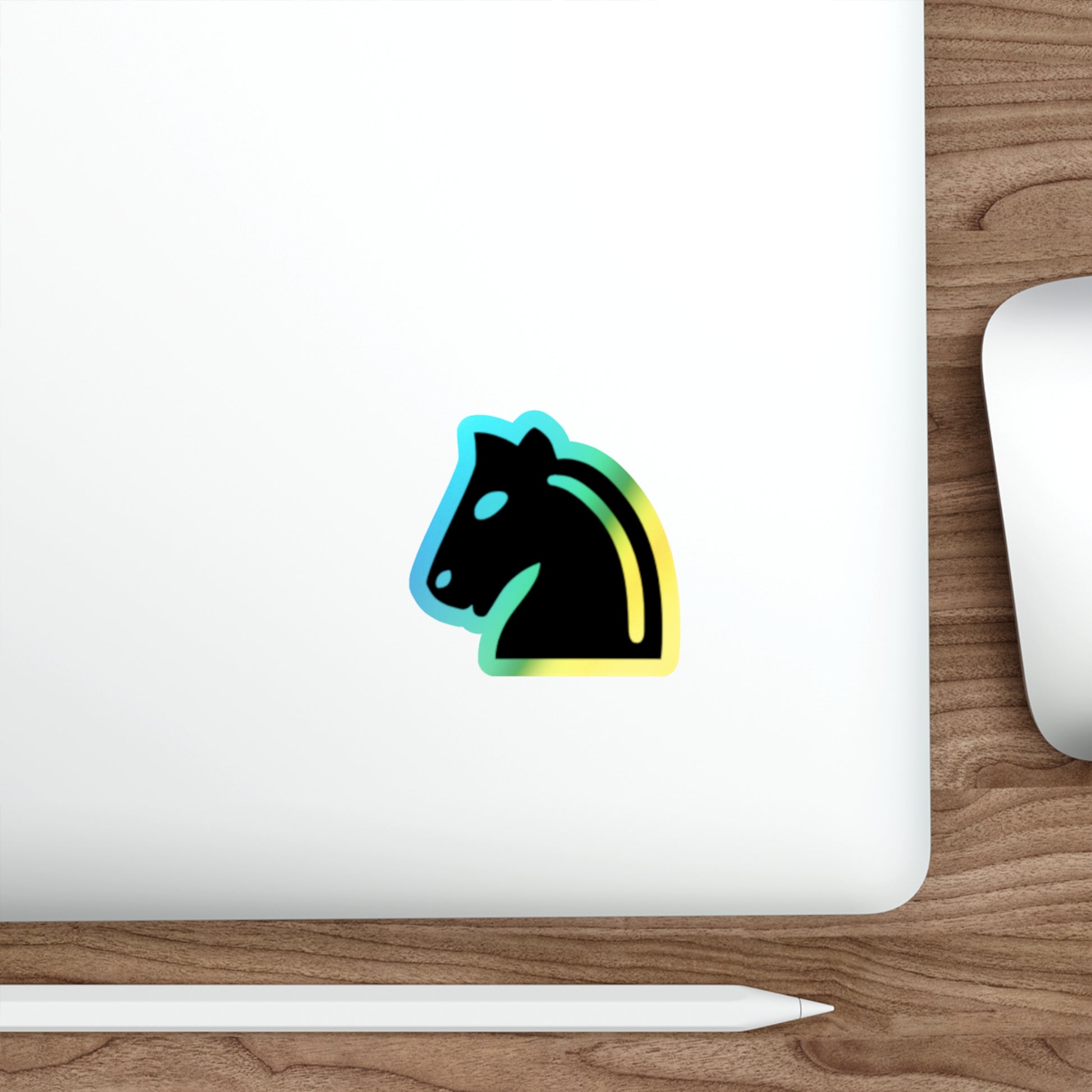 Holographic Die-Cut Stickers - Vibrant Horse Head Design for Skateboards and Decor